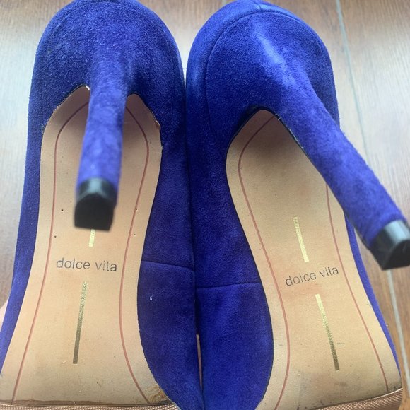 Dolce Vita 'Isabel' Peep Toe Purple Pump Suede Womens Size 8.5 - Picture 5 of 5